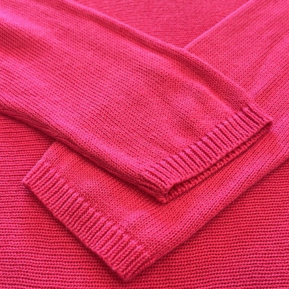 NEW Talbots | Hot Pink V-Neck Knit‎ Tunic Sweater | Petite Small (SP) - Picture 4 of 7